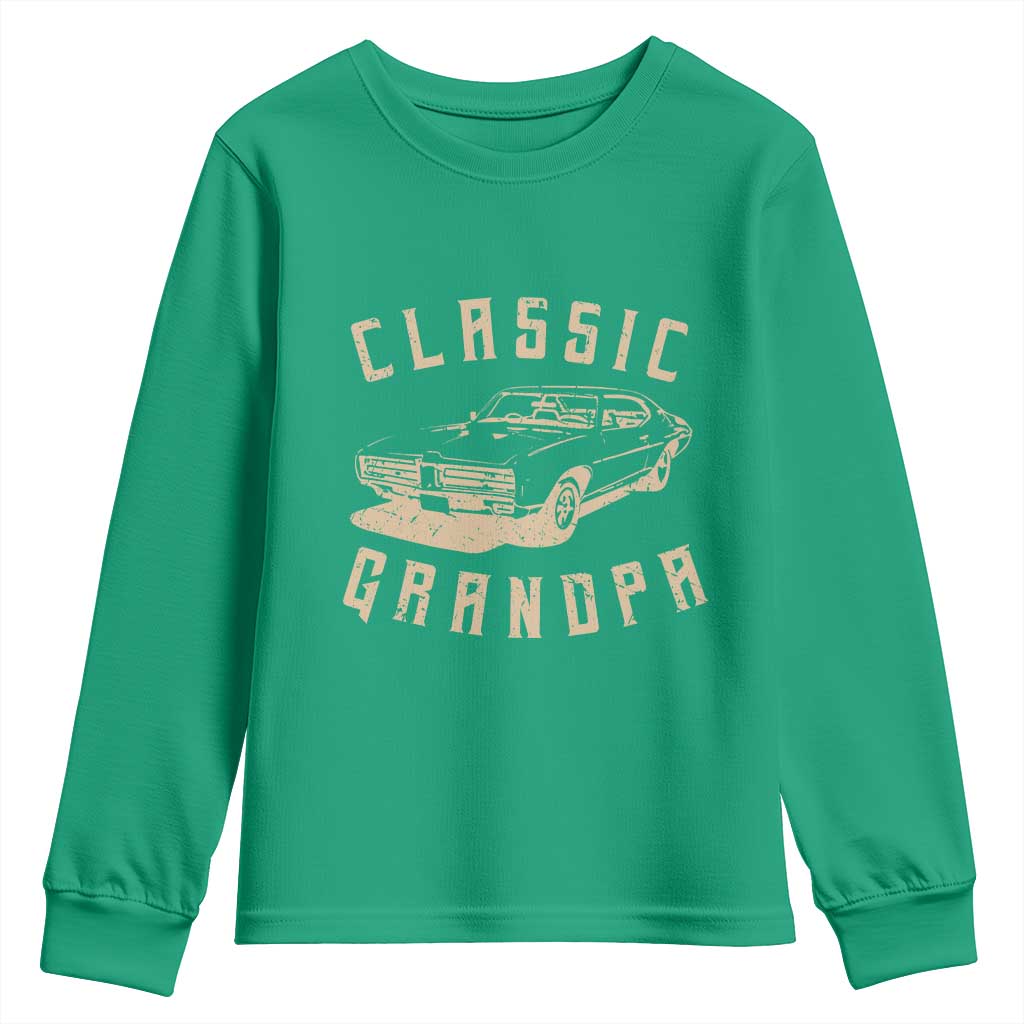 Funny Grandpa Classic Car Graphic Youth Sweatshirt