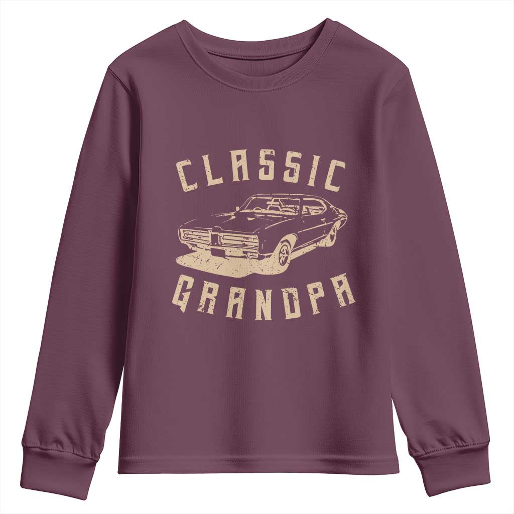 Funny Grandpa Classic Car Graphic Youth Sweatshirt