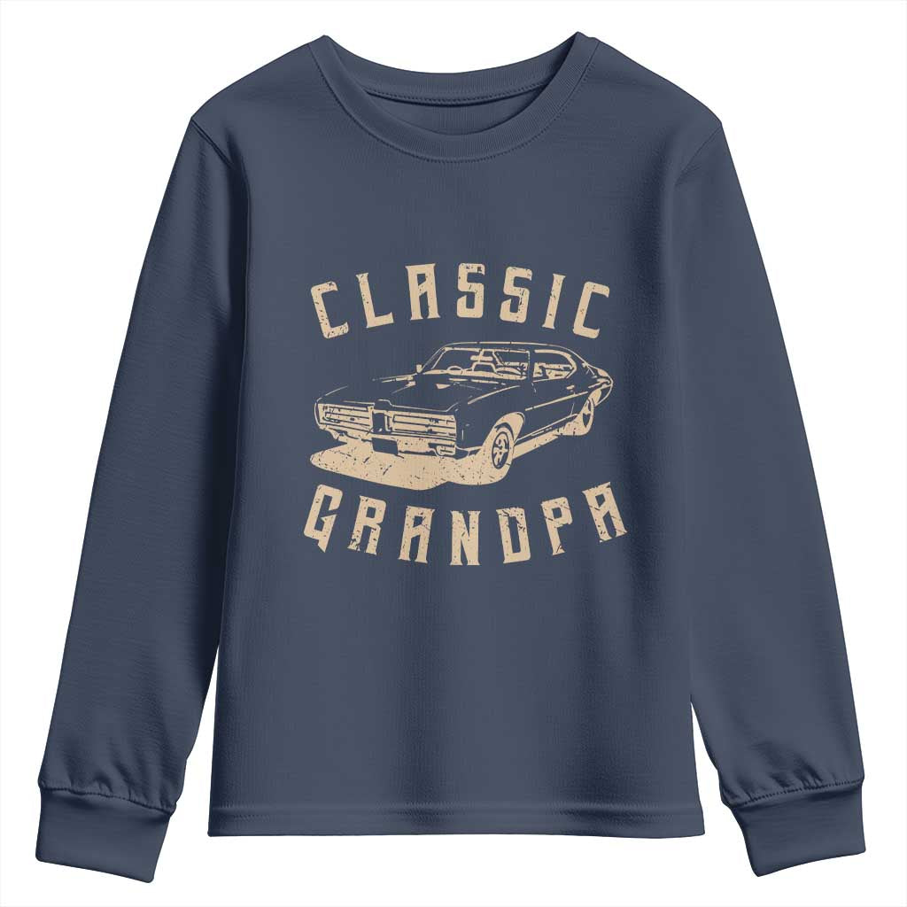 Funny Grandpa Classic Car Graphic Youth Sweatshirt