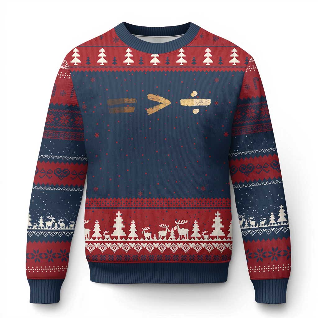 Equality Is Better than Division Ugly Christmas Sweater Equal Rights Math Symbol