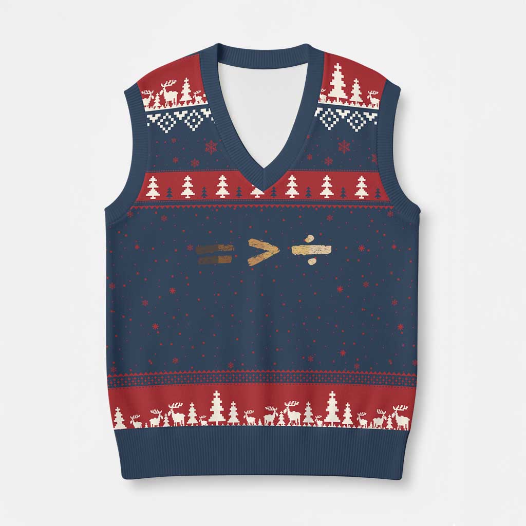 Equality Is Better than Division V-Neck Knit Sweater Vest Equal Rights Math Symbol