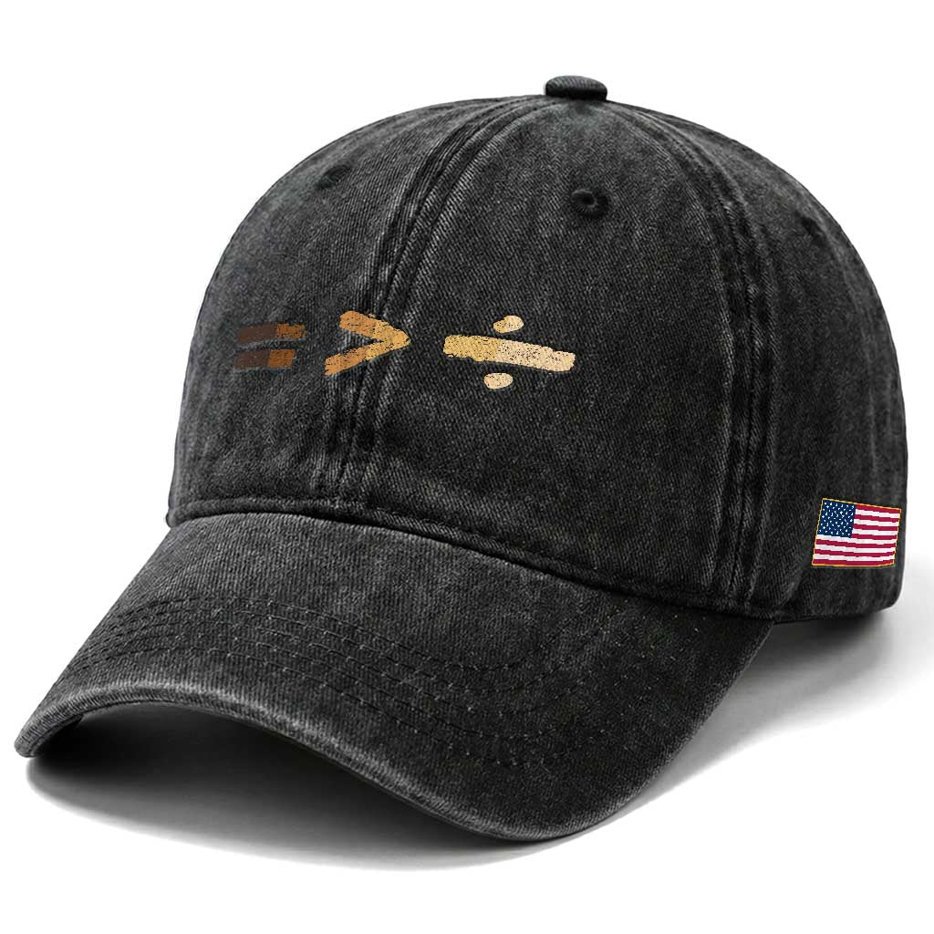 Equality Is Better than Division Washed Cotton Baseball Cap Equal Rights Math Symbol