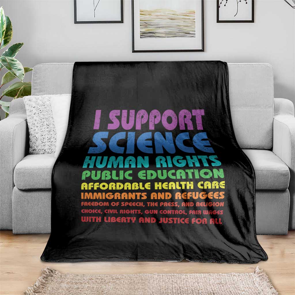 I Support Progressive Liberal Democratic Causes Protest Throw Blanket