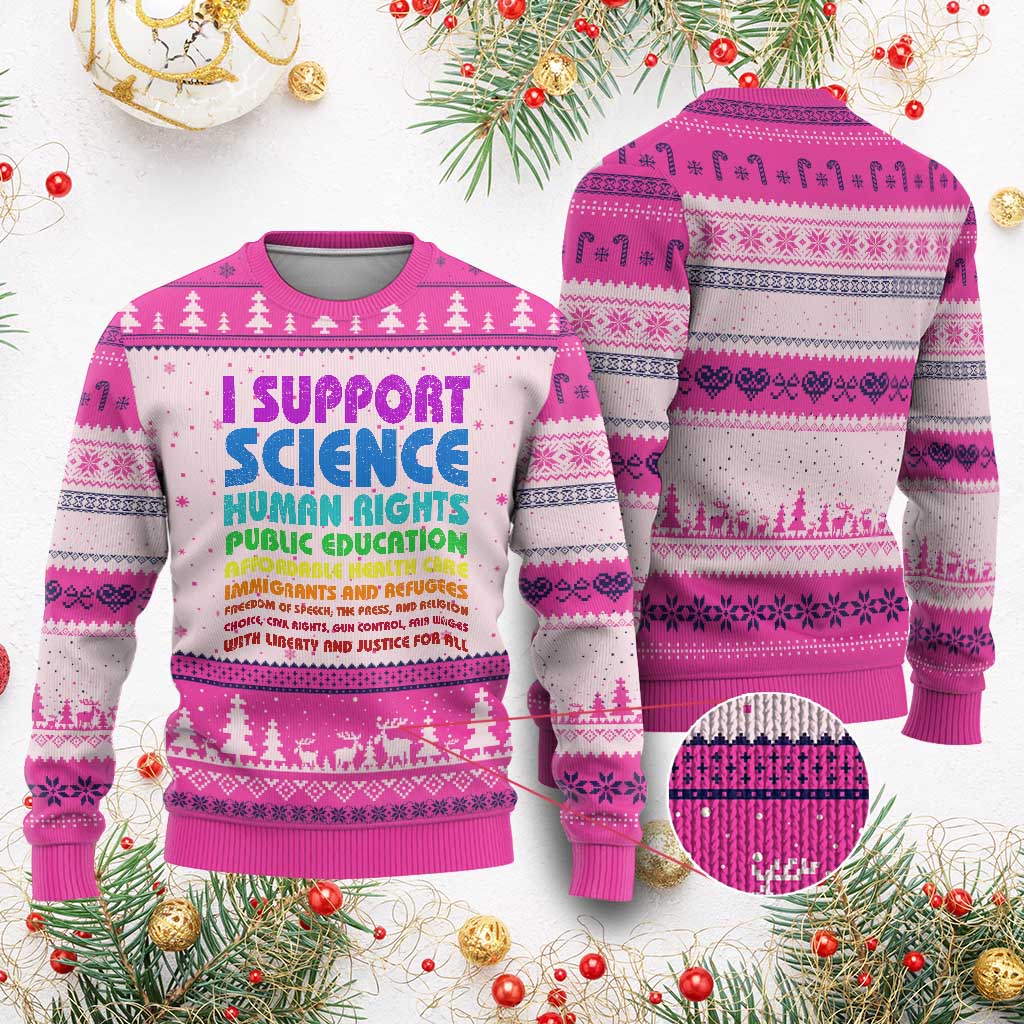 I Support Progressive Liberal Democratic Causes Protest Ugly Christmas Sweater