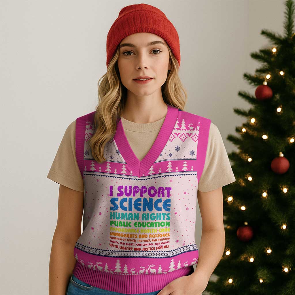 I Support Progressive Liberal Democratic Causes Protest V-Neck Knit Sweater Vest