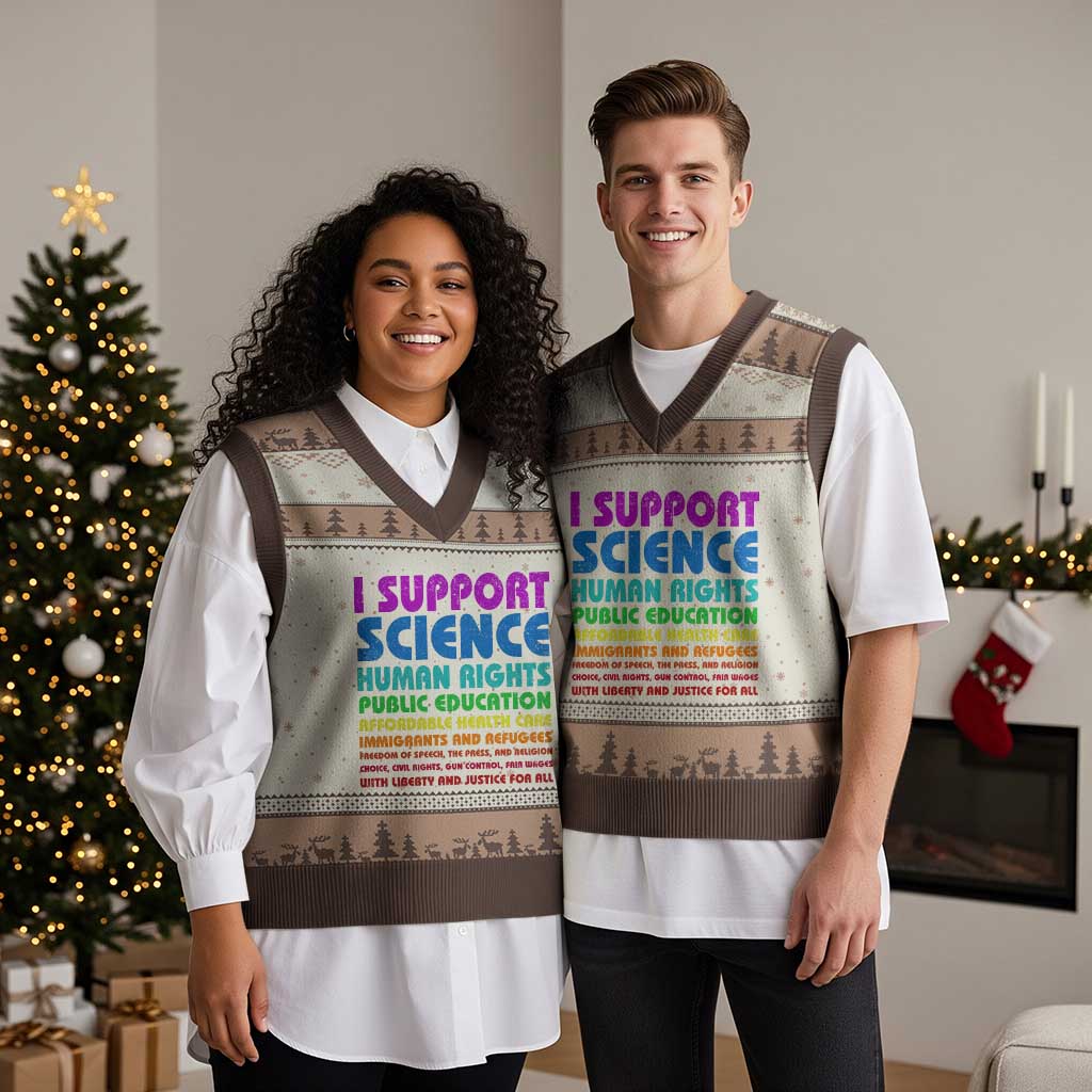 I Support Progressive Liberal Democratic Causes Protest V-Neck Knit Sweater Vest