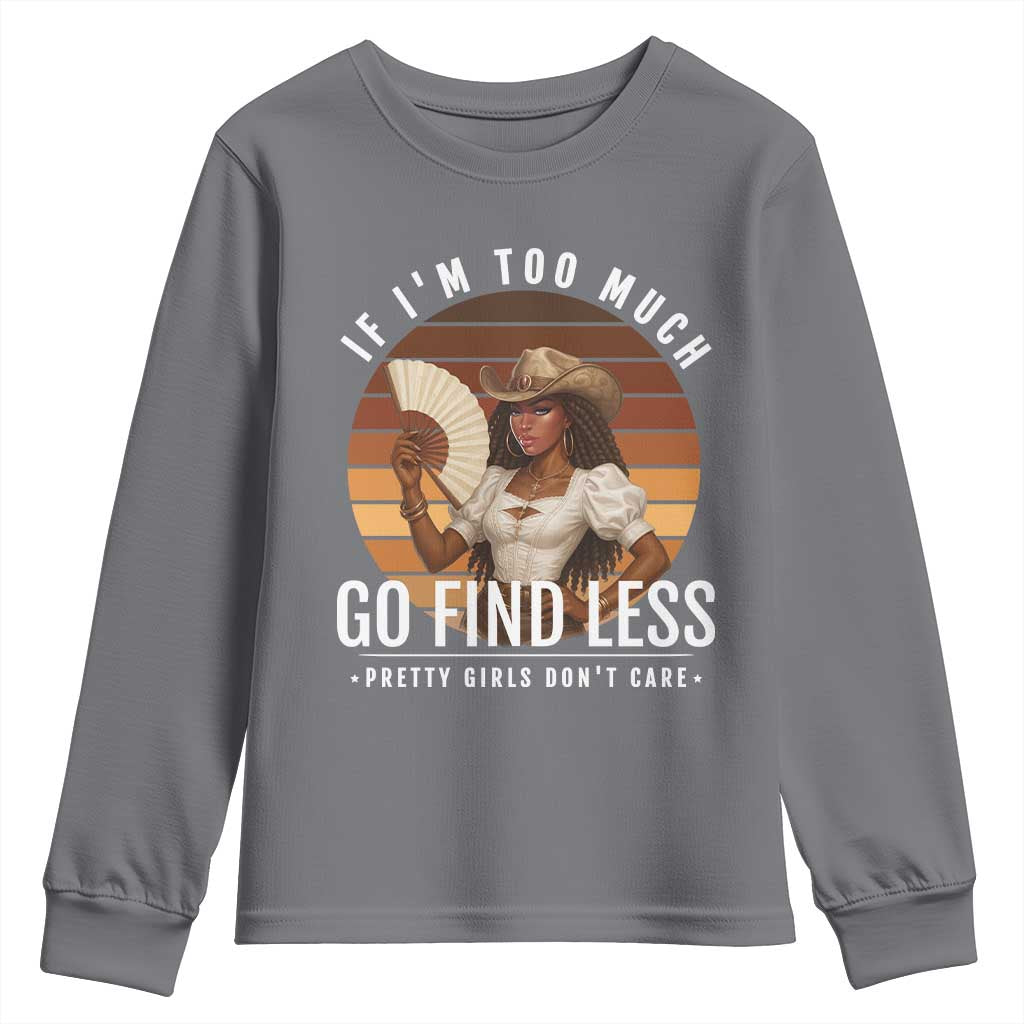 Black History African Melanin Cowgirl Youth Sweatshirt Country Girls African American Western Tribute