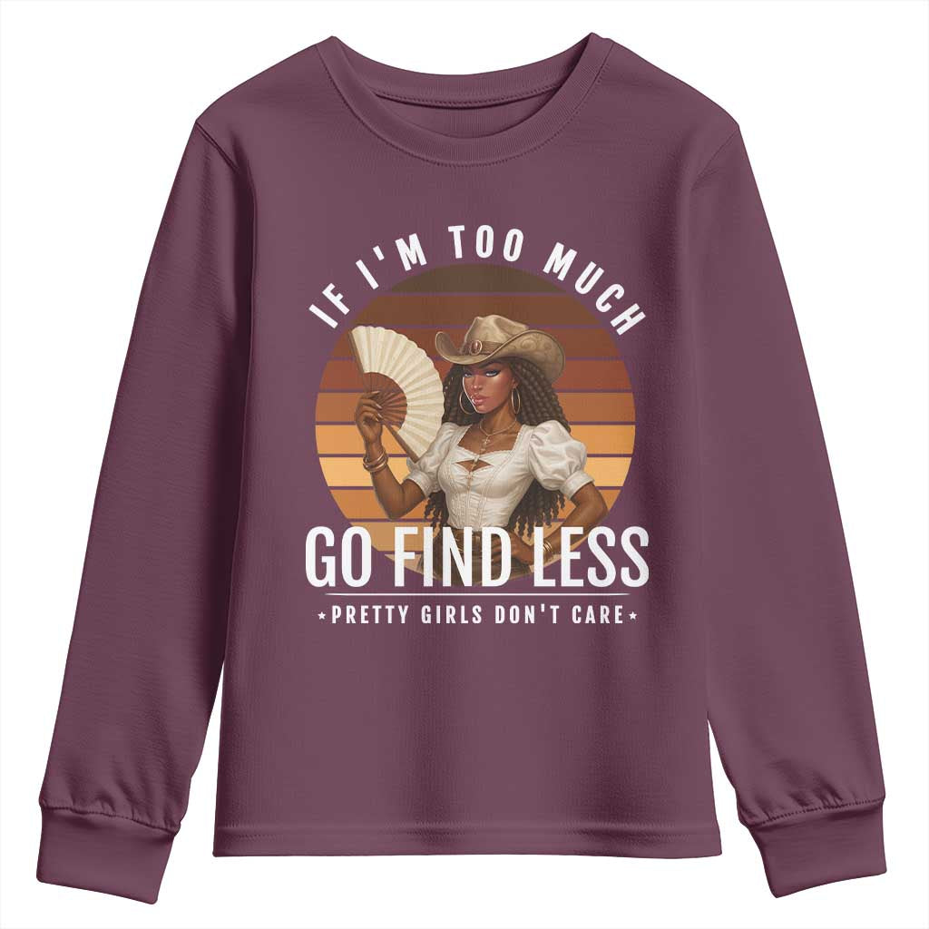 Black History African Melanin Cowgirl Youth Sweatshirt Country Girls African American Western Tribute