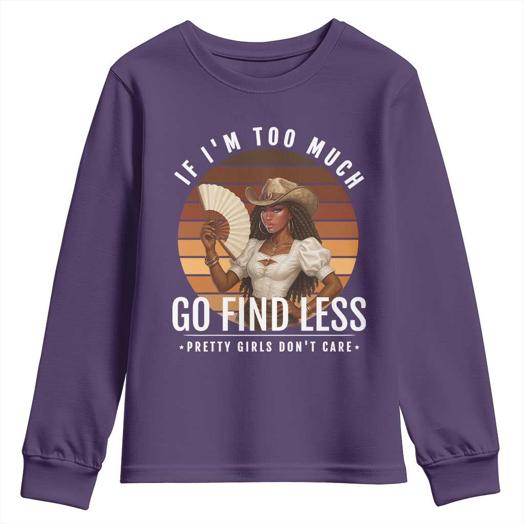 Black History African Melanin Cowgirl Youth Sweatshirt Country Girls African American Western Tribute