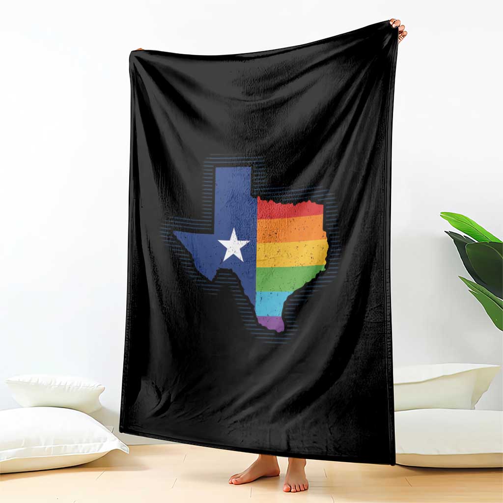 LGBTQ Texas State Flag Throw Blanket - Wonder Print Shop