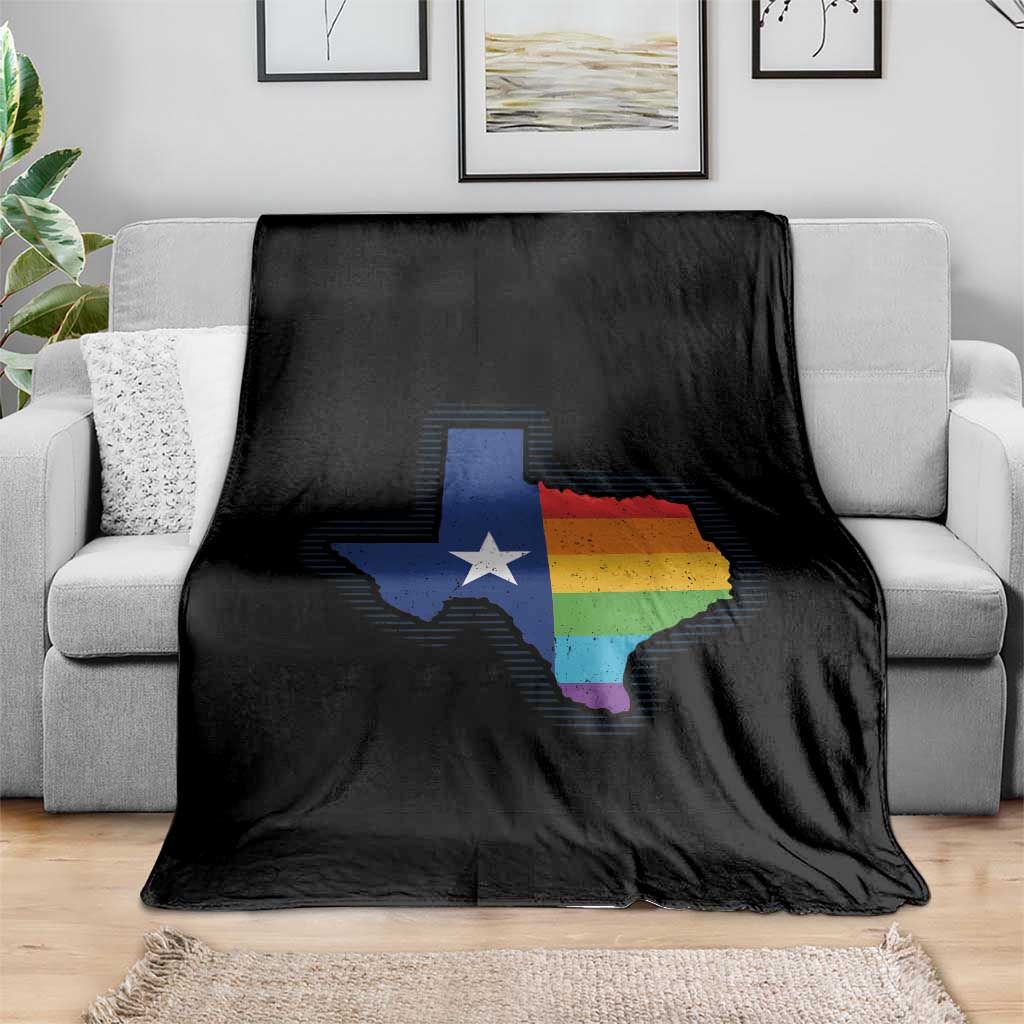 LGBTQ Texas State Flag Throw Blanket - Wonder Print Shop