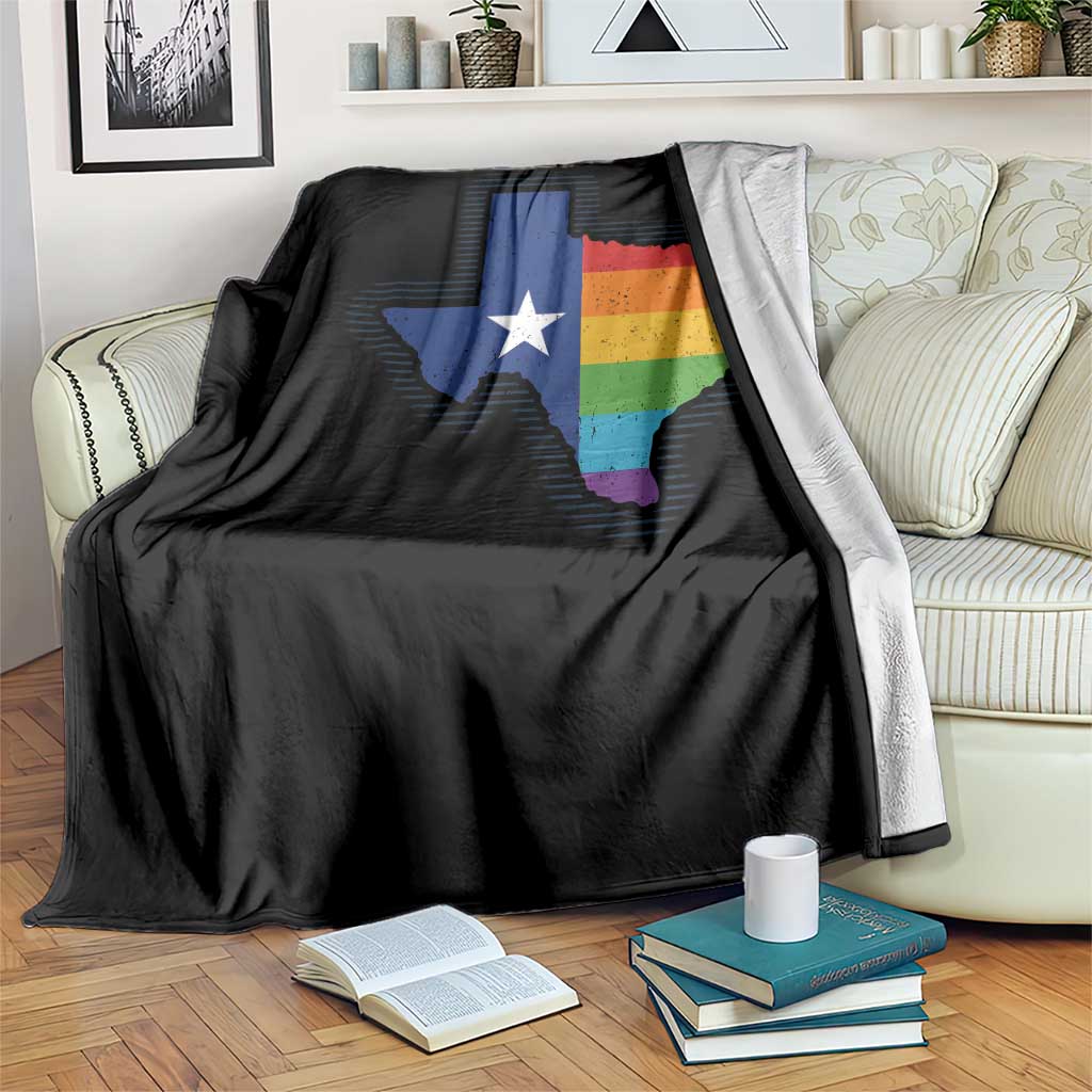 LGBTQ Texas State Flag Throw Blanket - Wonder Print Shop