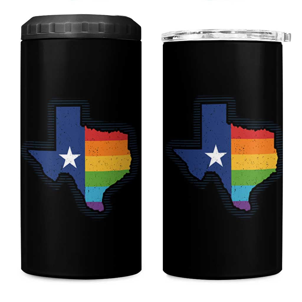 LGBTQ Texas State Flag 4 in 1 Can Cooler Tumbler - Wonder Print Shop
