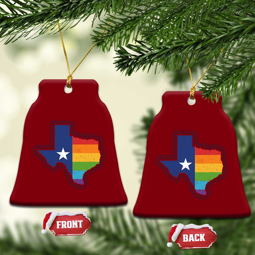 LGBTQ Texas State Flag Ceramic Ornament - Wonder Print Shop