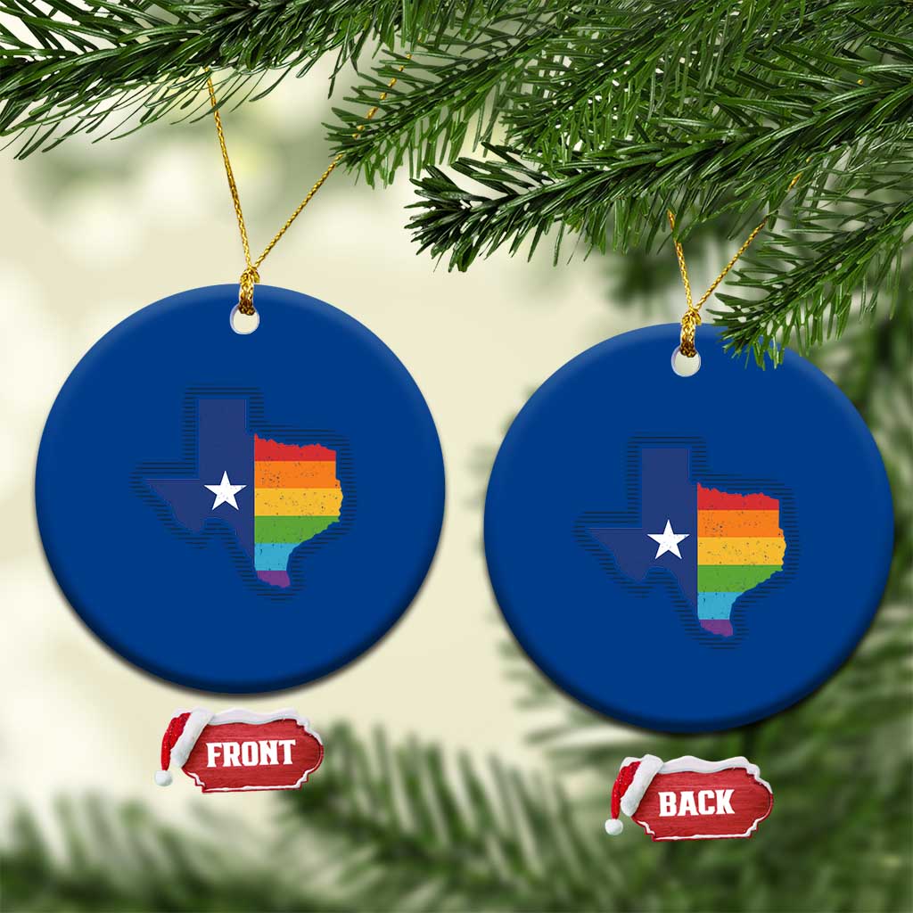 LGBTQ Texas State Flag Ceramic Ornament - Wonder Print Shop