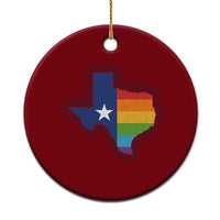 LGBTQ Texas State Flag Ceramic Ornament - Wonder Print Shop