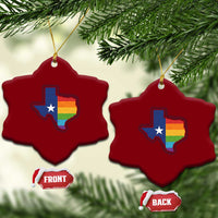 LGBTQ Texas State Flag Ceramic Ornament - Wonder Print Shop