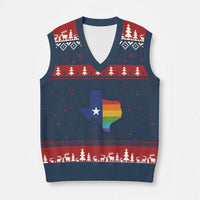 LGBTQ Texas State Flag V-Neck Knit Sweater Vest - Wonder Print Shop
