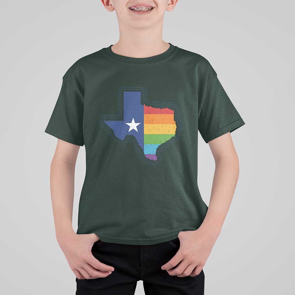 LGBTQ Texas State Flag T Shirt For Kid - Wonder Print Shop