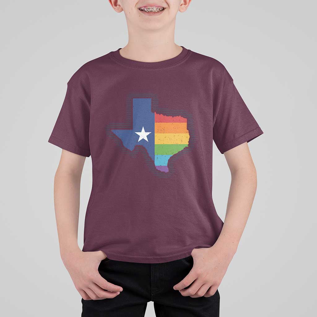 LGBTQ Texas State Flag T Shirt For Kid - Wonder Print Shop
