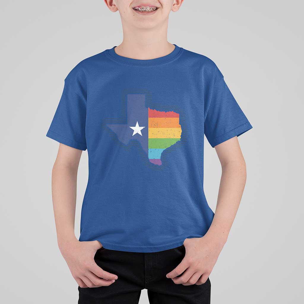LGBTQ Texas State Flag T Shirt For Kid - Wonder Print Shop