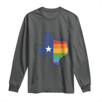 LGBTQ Texas State Flag Long Sleeve Shirt - Wonder Print Shop