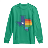 LGBTQ Texas State Flag Long Sleeve Shirt - Wonder Print Shop