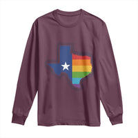 LGBTQ Texas State Flag Long Sleeve Shirt - Wonder Print Shop