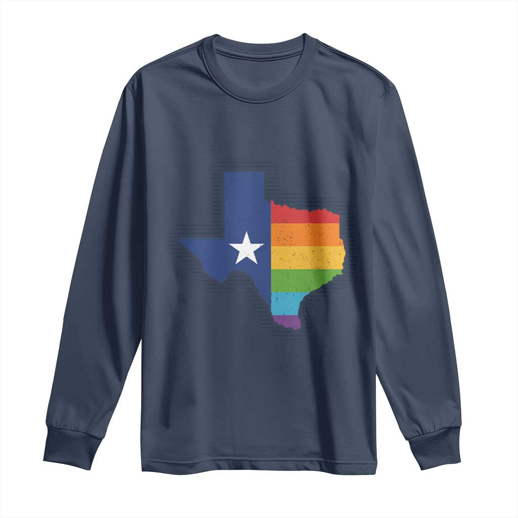 LGBTQ Texas State Flag Long Sleeve Shirt - Wonder Print Shop