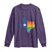 LGBTQ Texas State Flag Long Sleeve Shirt - Wonder Print Shop