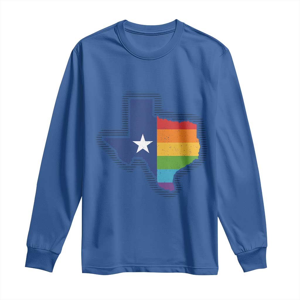 LGBTQ Texas State Flag Long Sleeve Shirt - Wonder Print Shop