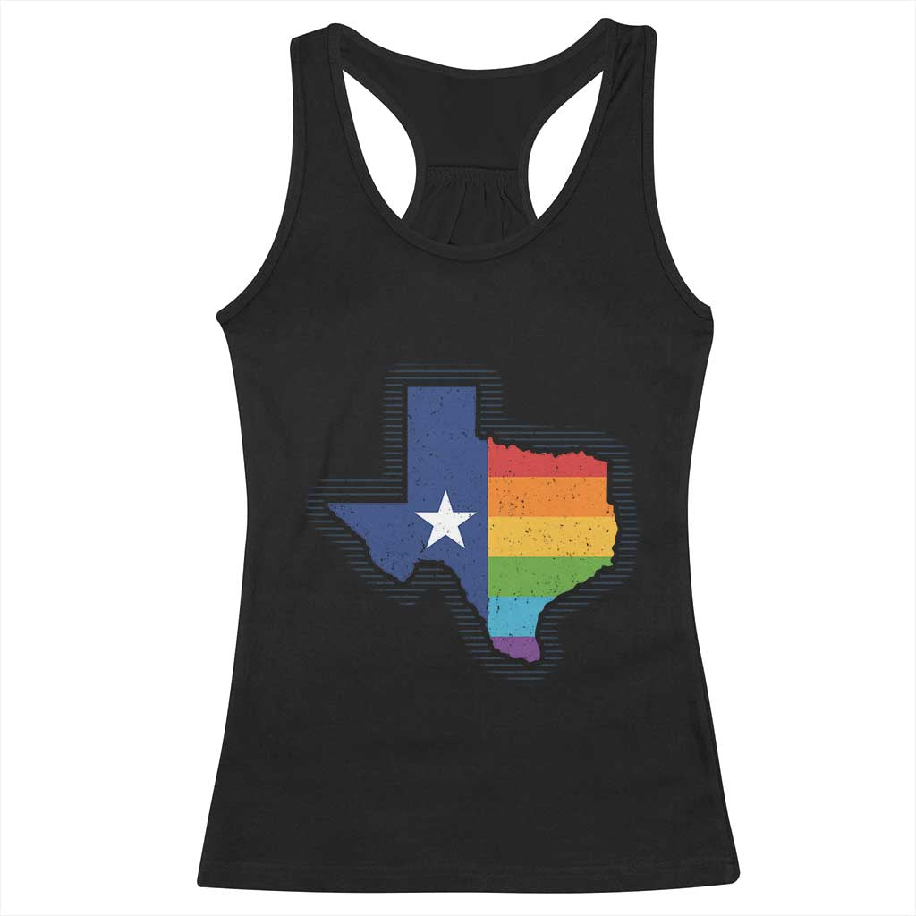 LGBTQ Texas State Flag Racerback Tank Top - Wonder Print Shop