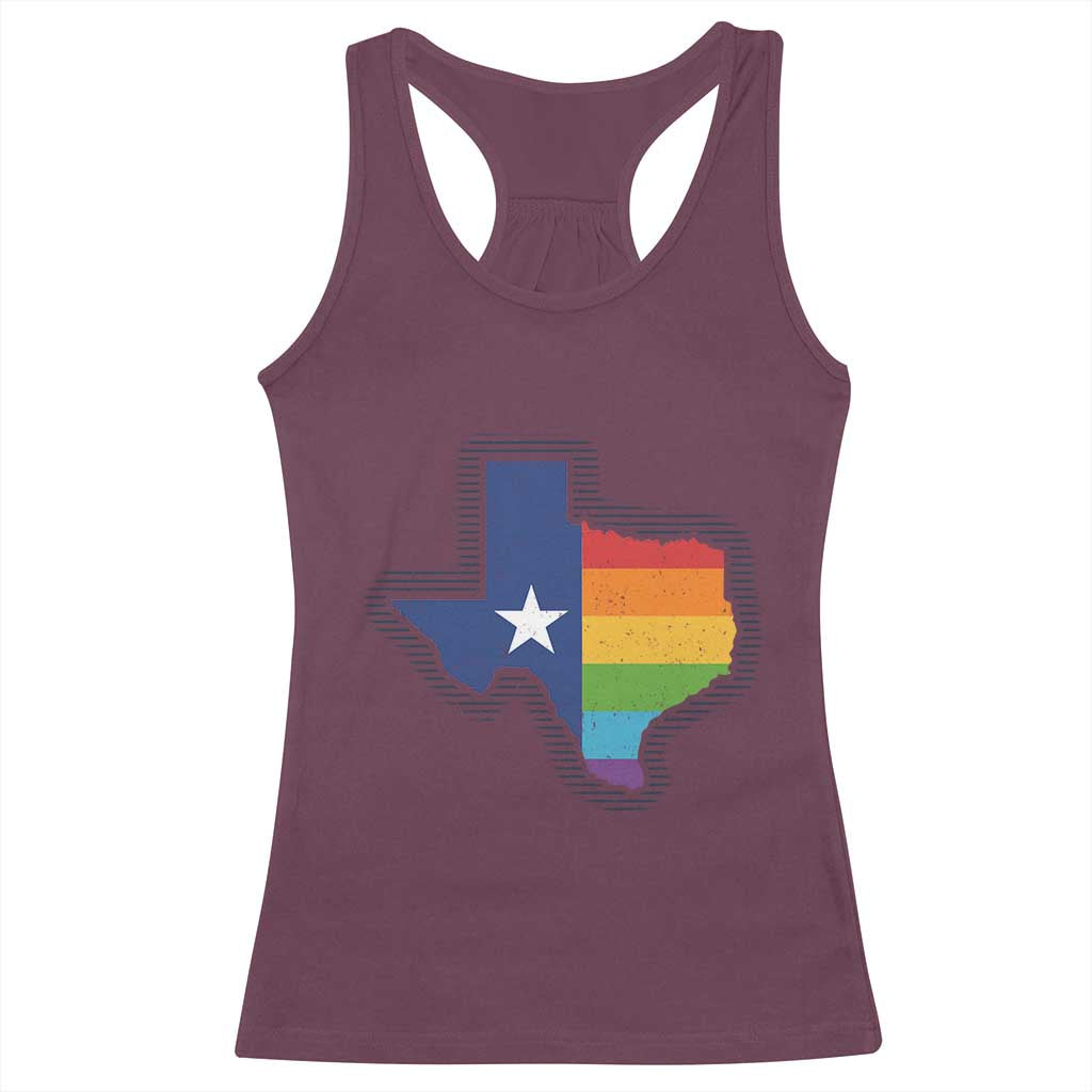 LGBTQ Texas State Flag Racerback Tank Top - Wonder Print Shop