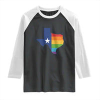 LGBTQ Texas State Flag Raglan Shirt - Wonder Print Shop