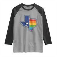 LGBTQ Texas State Flag Raglan Shirt - Wonder Print Shop