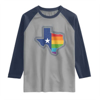 LGBTQ Texas State Flag Raglan Shirt - Wonder Print Shop