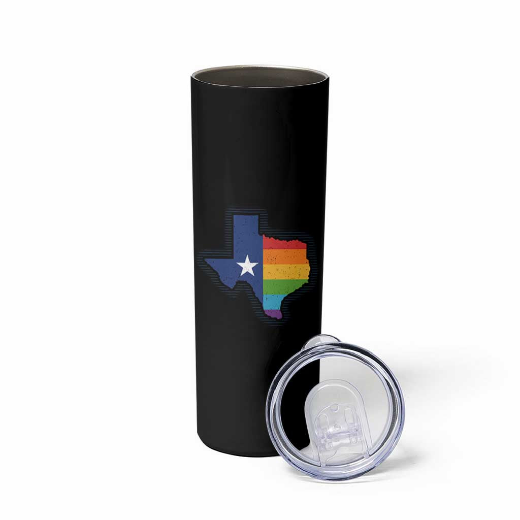 LGBTQ Texas State Flag Skinny Tumbler - Wonder Print Shop