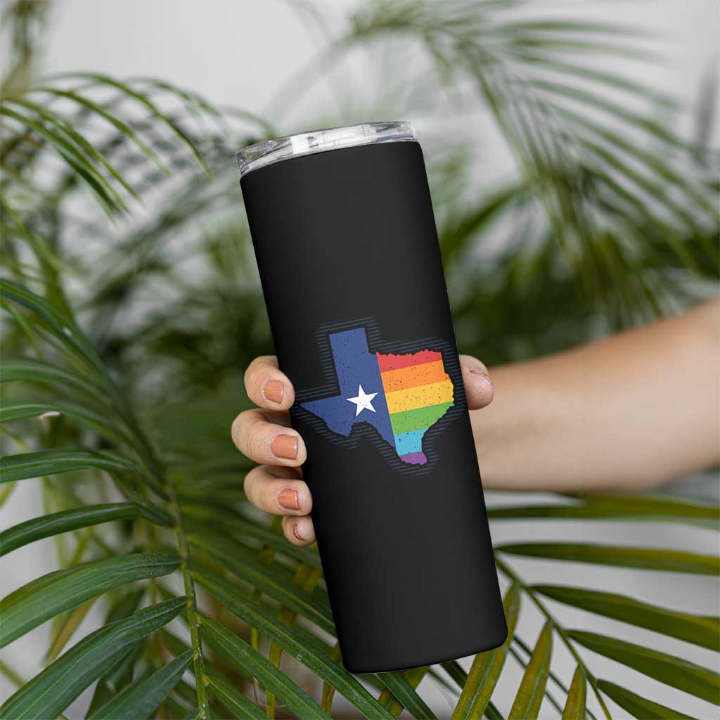 LGBTQ Texas State Flag Skinny Tumbler - Wonder Print Shop