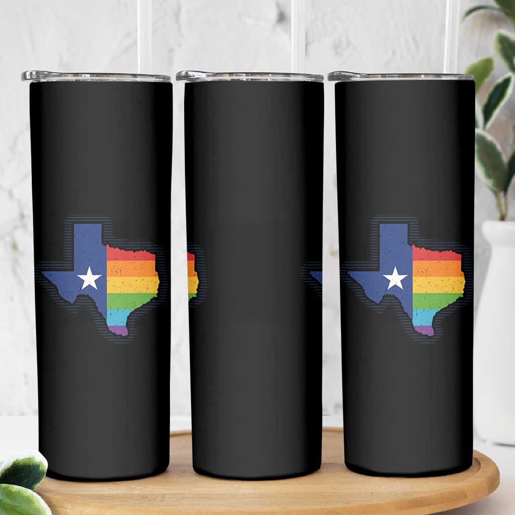 LGBTQ Texas State Flag Skinny Tumbler - Wonder Print Shop