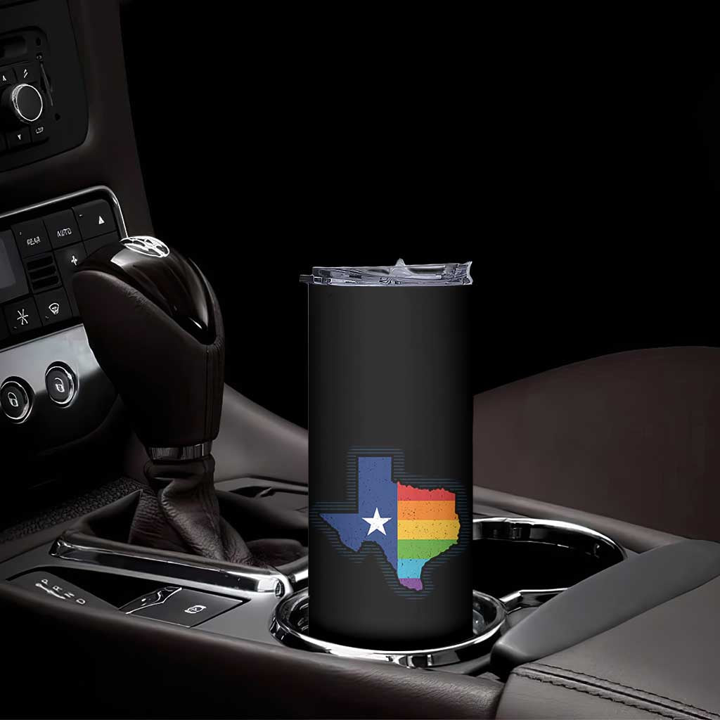 LGBTQ Texas State Flag Skinny Tumbler - Wonder Print Shop