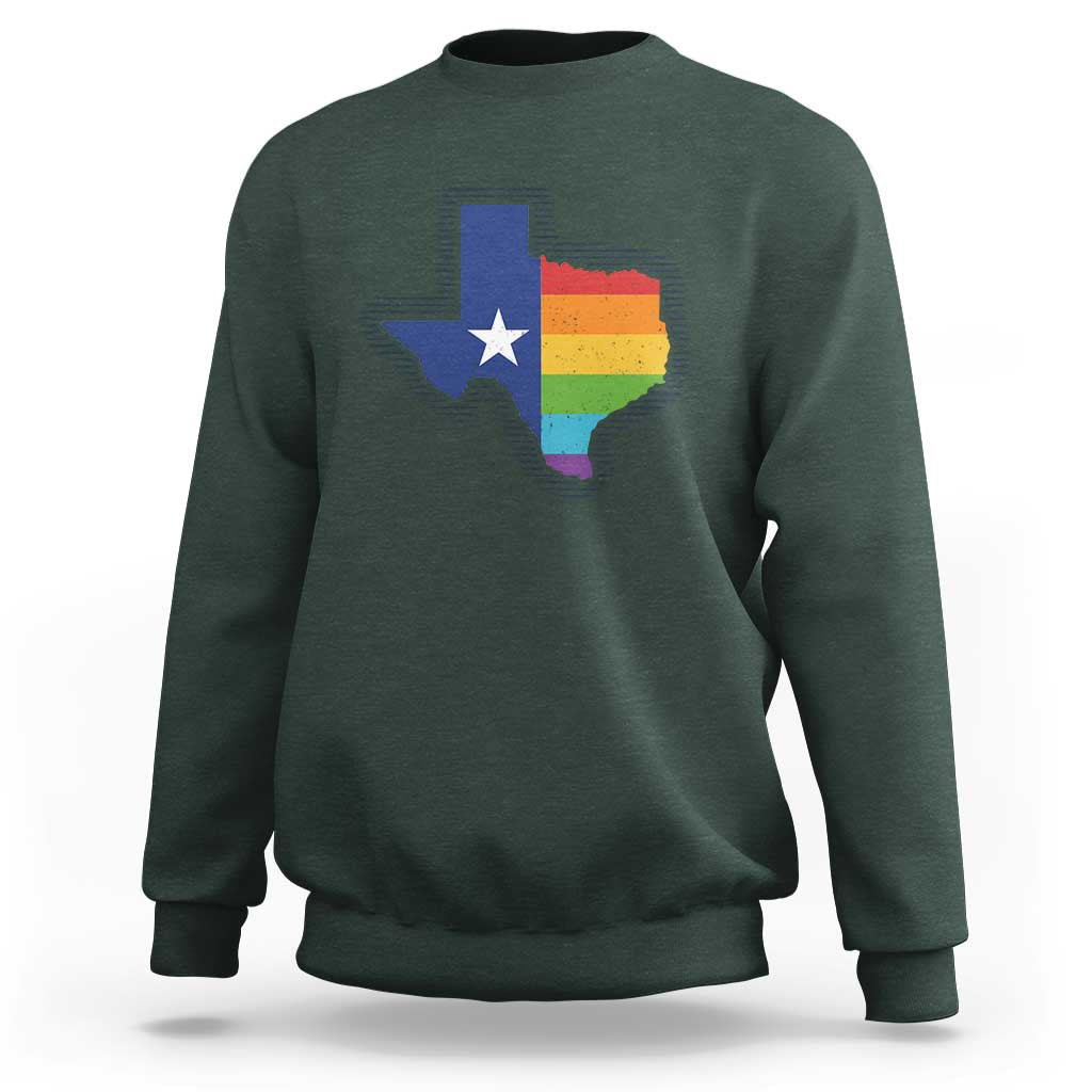 LGBTQ Texas State Flag Sweatshirt - Wonder Print Shop