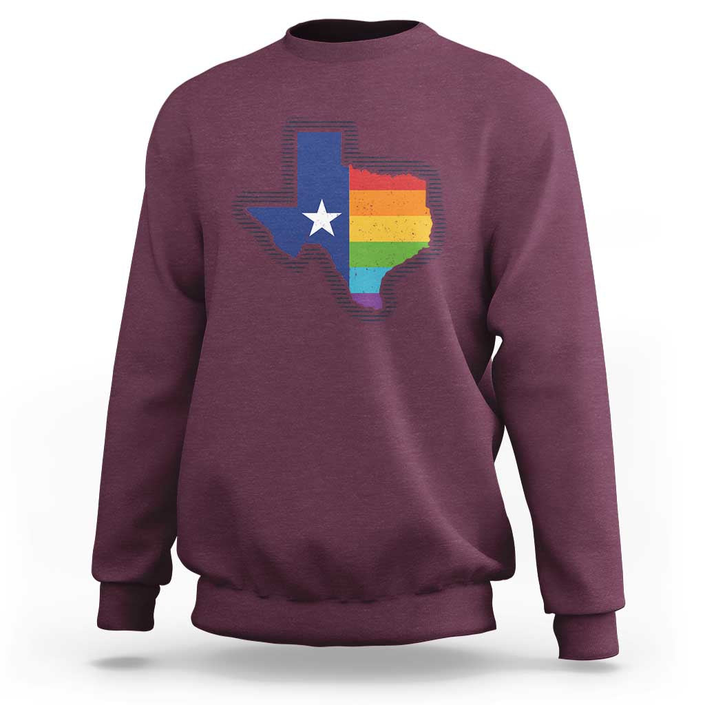 LGBTQ Texas State Flag Sweatshirt - Wonder Print Shop