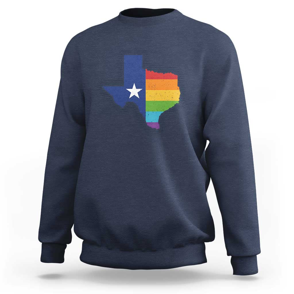 LGBTQ Texas State Flag Sweatshirt - Wonder Print Shop