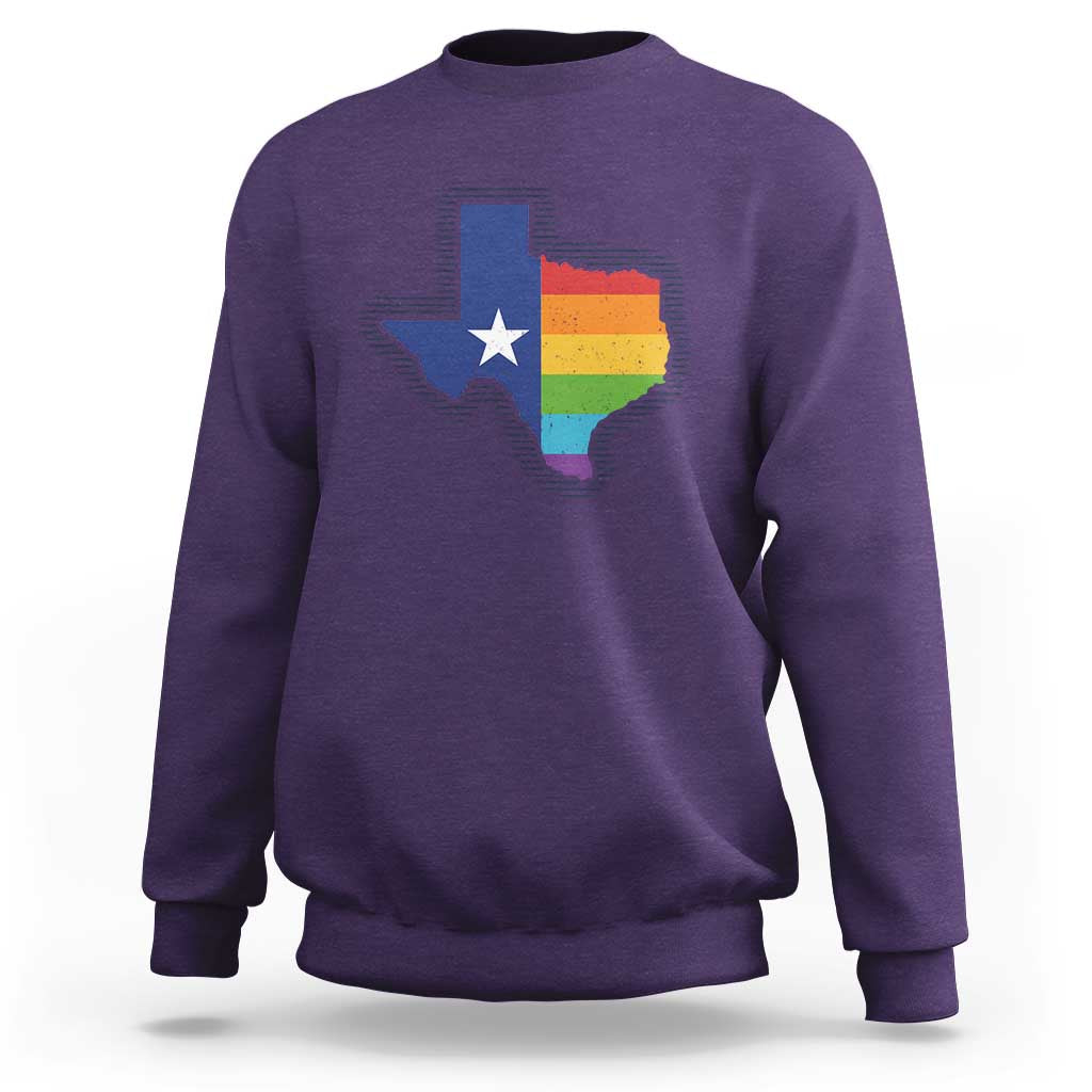LGBTQ Texas State Flag Sweatshirt - Wonder Print Shop