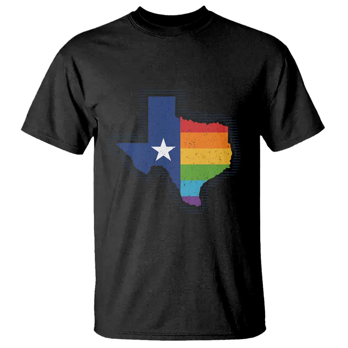 LGBTQ Texas State Flag T Shirt - Wonder Print Shop