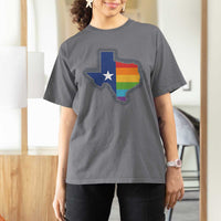 LGBTQ Texas State Flag T Shirt For Women - Wonder Print Shop