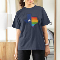 LGBTQ Texas State Flag T Shirt For Women - Wonder Print Shop