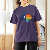 LGBTQ Texas State Flag T Shirt For Women - Wonder Print Shop
