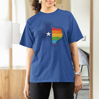 LGBTQ Texas State Flag T Shirt For Women - Wonder Print Shop