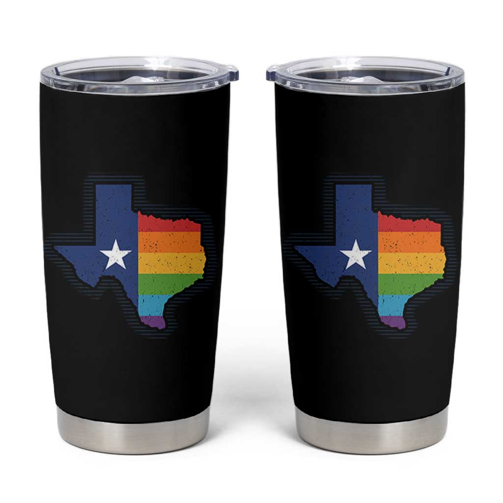 LGBTQ Texas State Flag Tumbler Cup - Wonder Print Shop